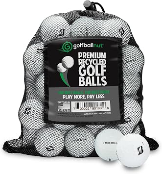 Recycled Golf Balls for Bridgestone Tour Mix - Used Golf Balls Bulk 3A Good Condition Includes Mesh Bag 24-48-Pack, White