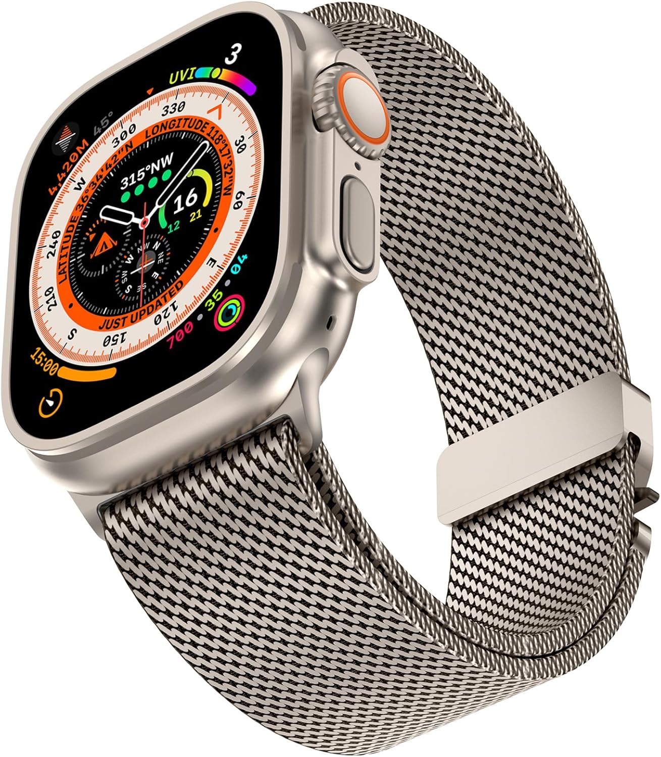 Milanese Mesh Loop for 44 mm 45 mm Apple Watch Band for Men 42mm 44mm 46mm 38mm 45mm Series 7 40mm 41mm 49mm Women,Stainless Steel Parachute Buckle for iWatch Ultra 2 Series 10 9 8 7 6 SE 5 4 3 - Image 4