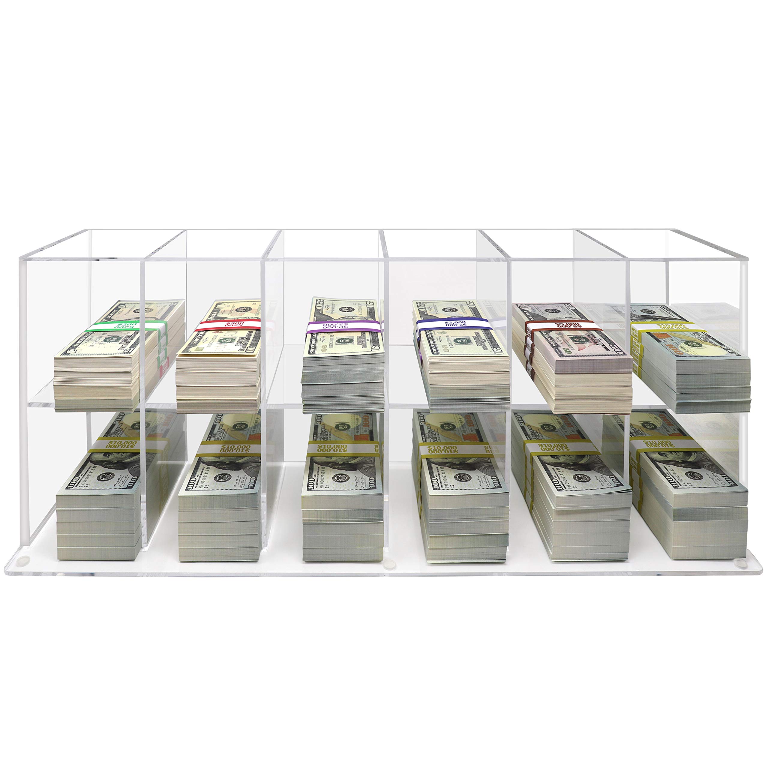 Buy Nadex Clear Acrylic Cash Sorter Tray 12 Compartment Stacked Tray