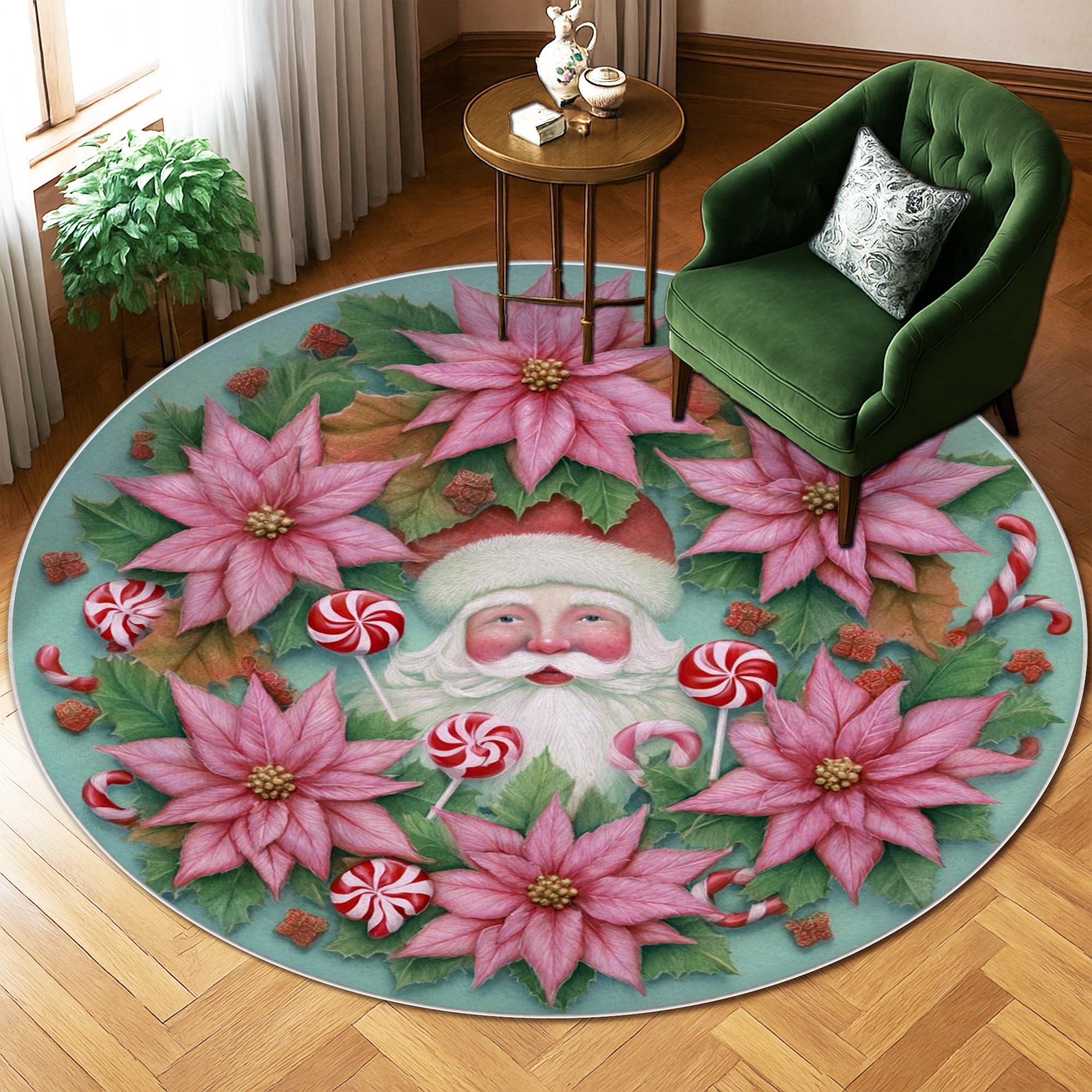 Tapis de Père Noël antidérapant et doux en peau de pêche