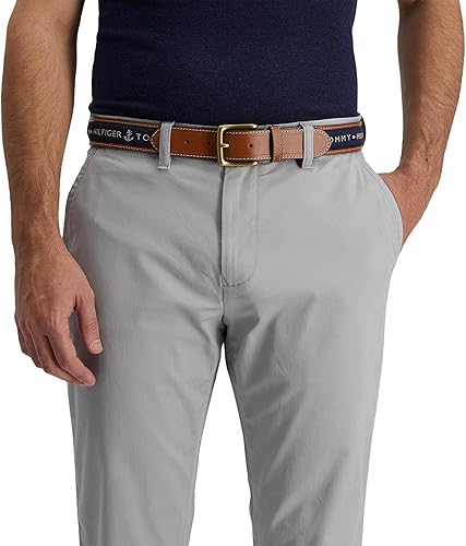 Vista 6 de Tommy Hilfiger mens Fabric Inlay Casual Belt With Classic Harness Buckle