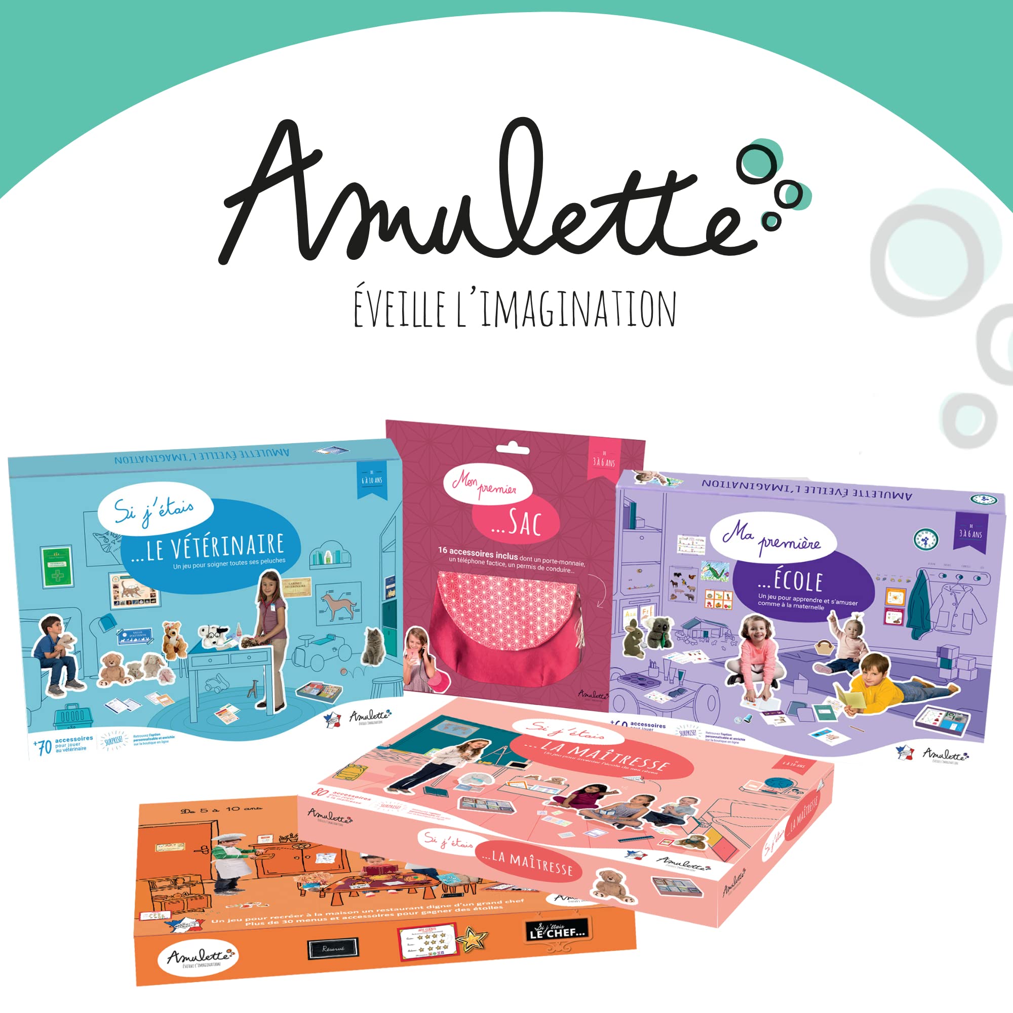 Amulette - Coffret Si J’étais la Maîtresse - Jeu Éducatif 6 à 10 Ans - 80+ Accessoires pour Jouer à la Maîtresse d’École Primaire - Jouet Cadeau Enfant Fille Garçon Métier - Fabriqué en France - GCMA