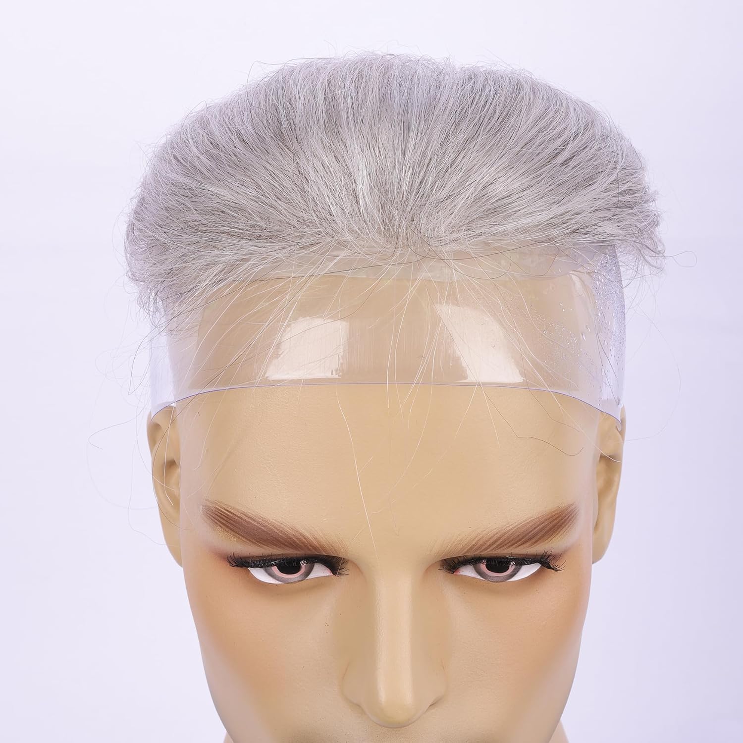 French Lace Frontal Hairpiece for men Natural Hairline V-Shape Replacement System Toupee for Men human hair #5(1.5 * 7inch)