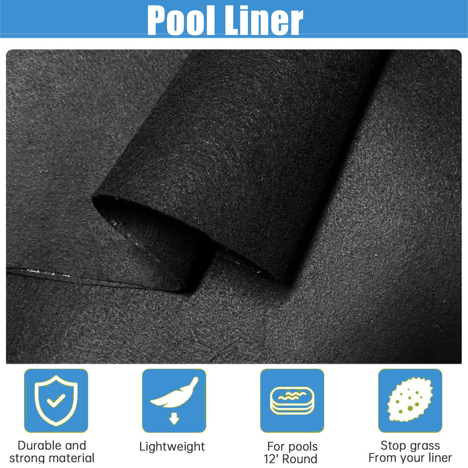Tapis de Sol Piscine,Tapis de Revêtement de Sol de Piscine, Tapis Piscine Hors Sol, Installation Facile, Découpe Simple, Protection pour Éviter Les Perforations des Objets (5.5m/18ft)