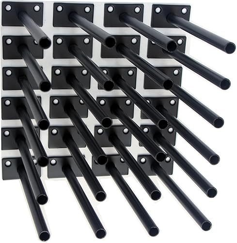 Miniatura 8 de 12 soportes para estantes de madera flotantes de 8 pulgadas, color negro, de acero macizo, soportes ocultos para repisas de madera flotante, soporte