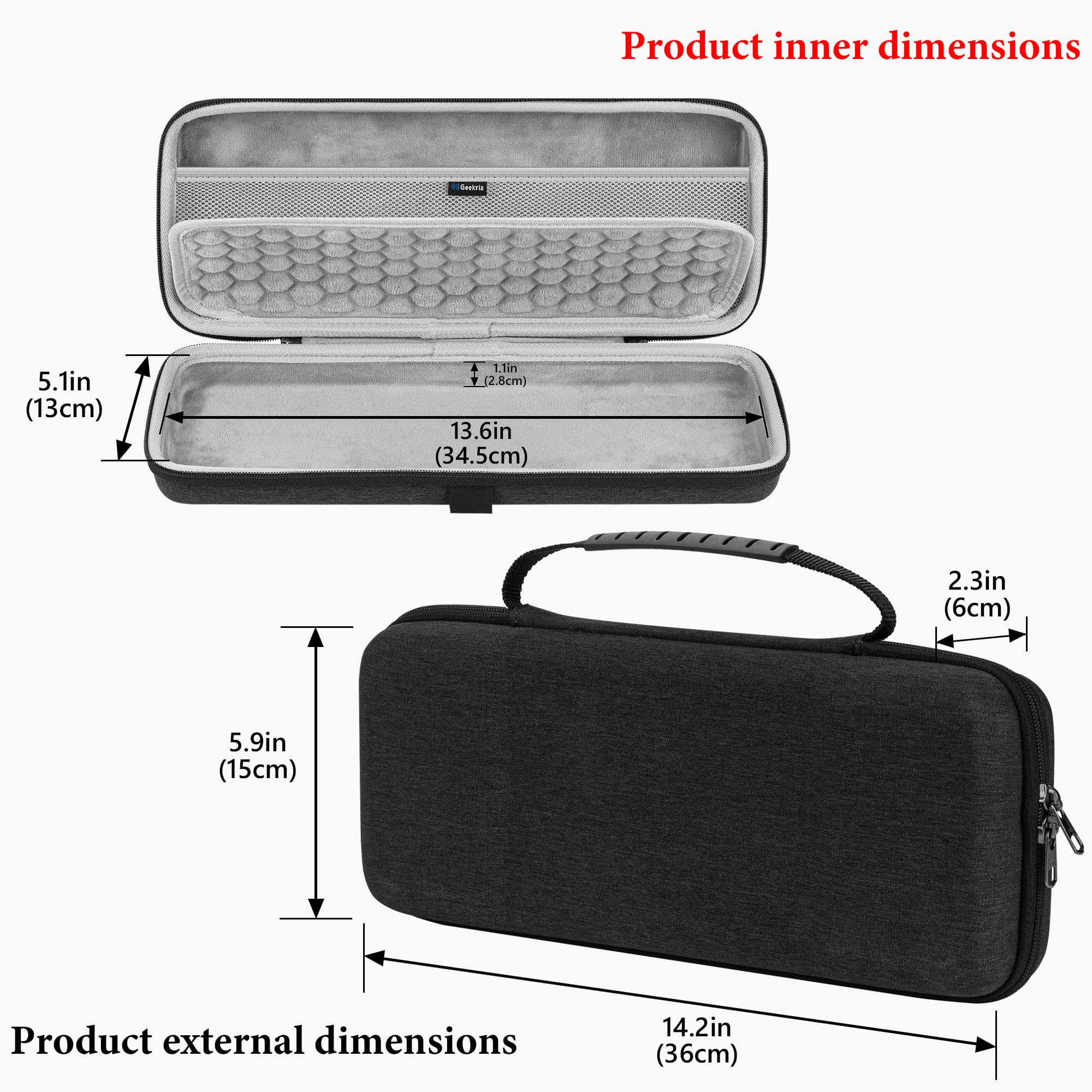 GEEKRIA Funda de Transporte para Interfaz de Audio, Compatible con Yamaha SEQTRAK/Mobile Music Ideastation, Bolsa de Viaje rígida de Carcasa EVA (Gris Oscuro)