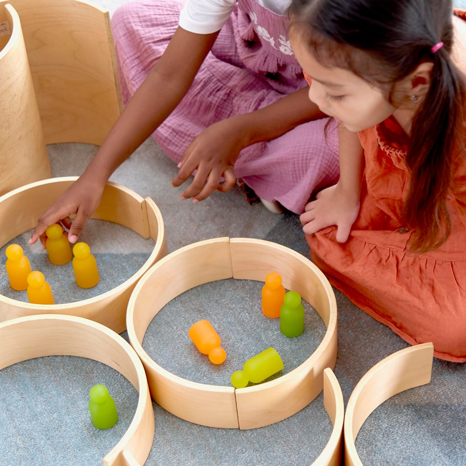Guidecraft Arches and Tunnels: Set of 10 Includes 2 Tunnels and 8 Arches, Educational Stacking Blocks Play Set for Kids