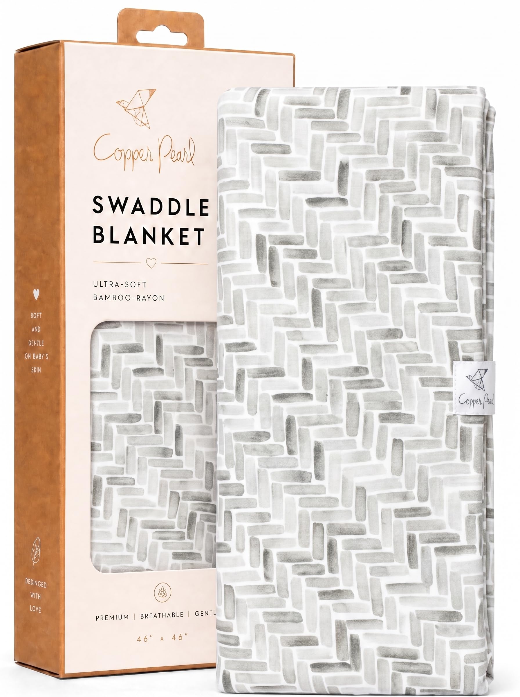 Copper Pearl Swaddle Blankets for Newborns | Soft Stretchy Receiving Blankets for Boys and Girls | Large 46 x 46 Inch Baby Blankets | Lightweight and Breathable Swaddles | Alta