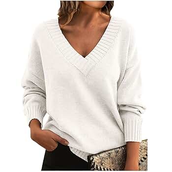 Amazon.com: Oversized Sweaters for Women V Neck Knit Sweater