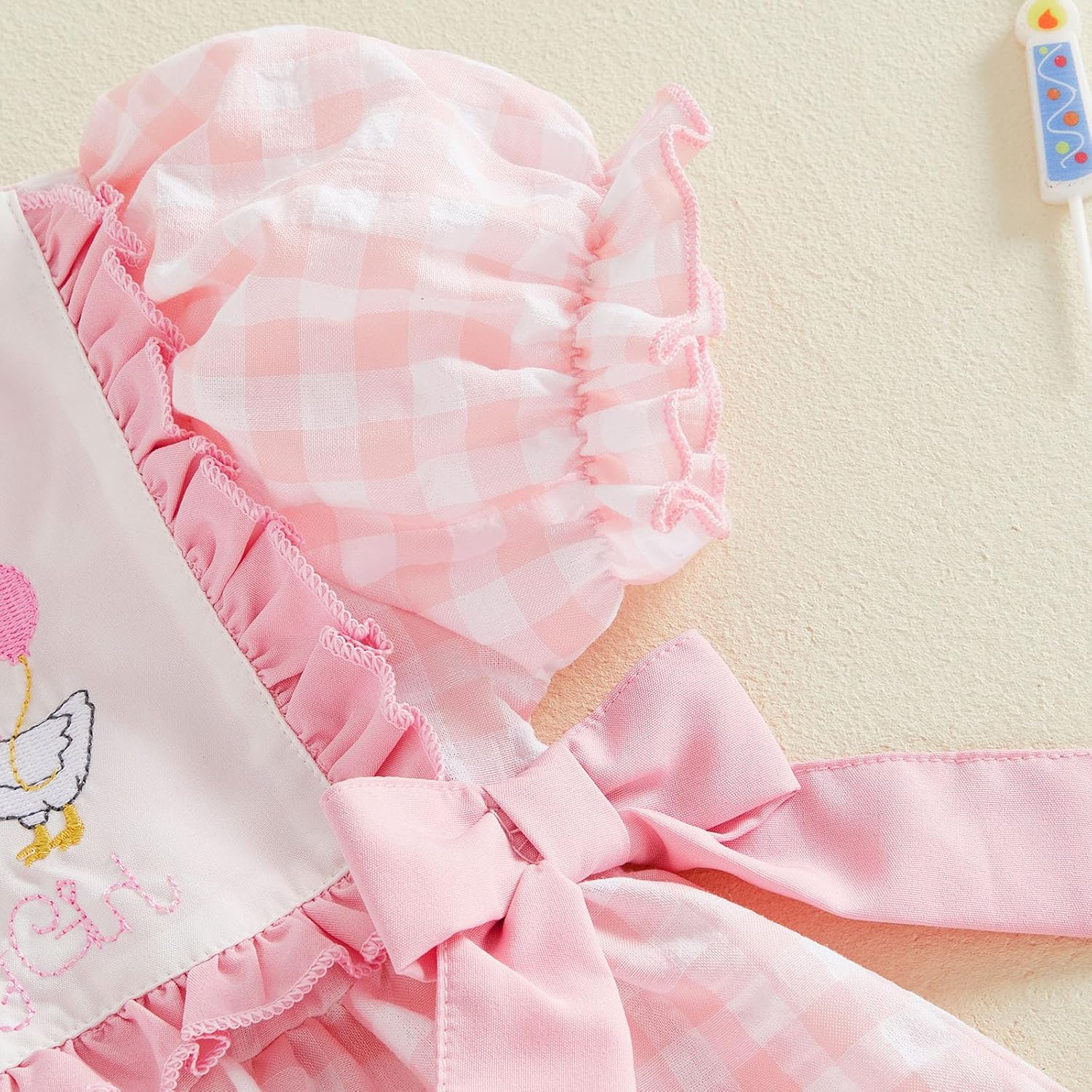 Toddler Baby Girl Birthday Outfit Silly Goose Smocked Dress Short Sleeve Birthday Girl Dress Cute Cake Smash Outfits - Image 5