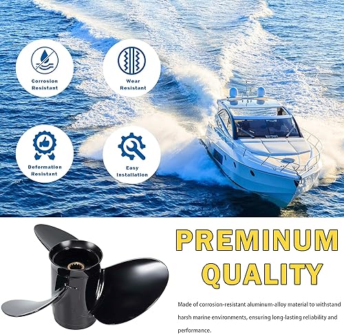 Miniatura 3 de 12 1/4x15 actualización de aluminio fuera de borda hélice de barco para BRP Johnson Evinrude OMC Stern Drive 40-75hp 13 dientes spline reemplazar