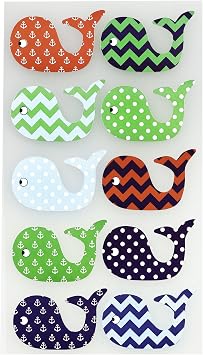 Sticko E5200255 Scrapbooking Stickers, Patterned Whales