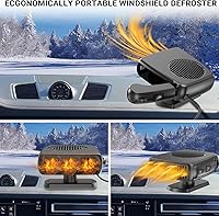 Vista 3 de Calentador de automóvil, descongelador de parabrisas portátil de 12 V 200 W, 2 en 1 con modos de calefacción y refrigeración, calentadores