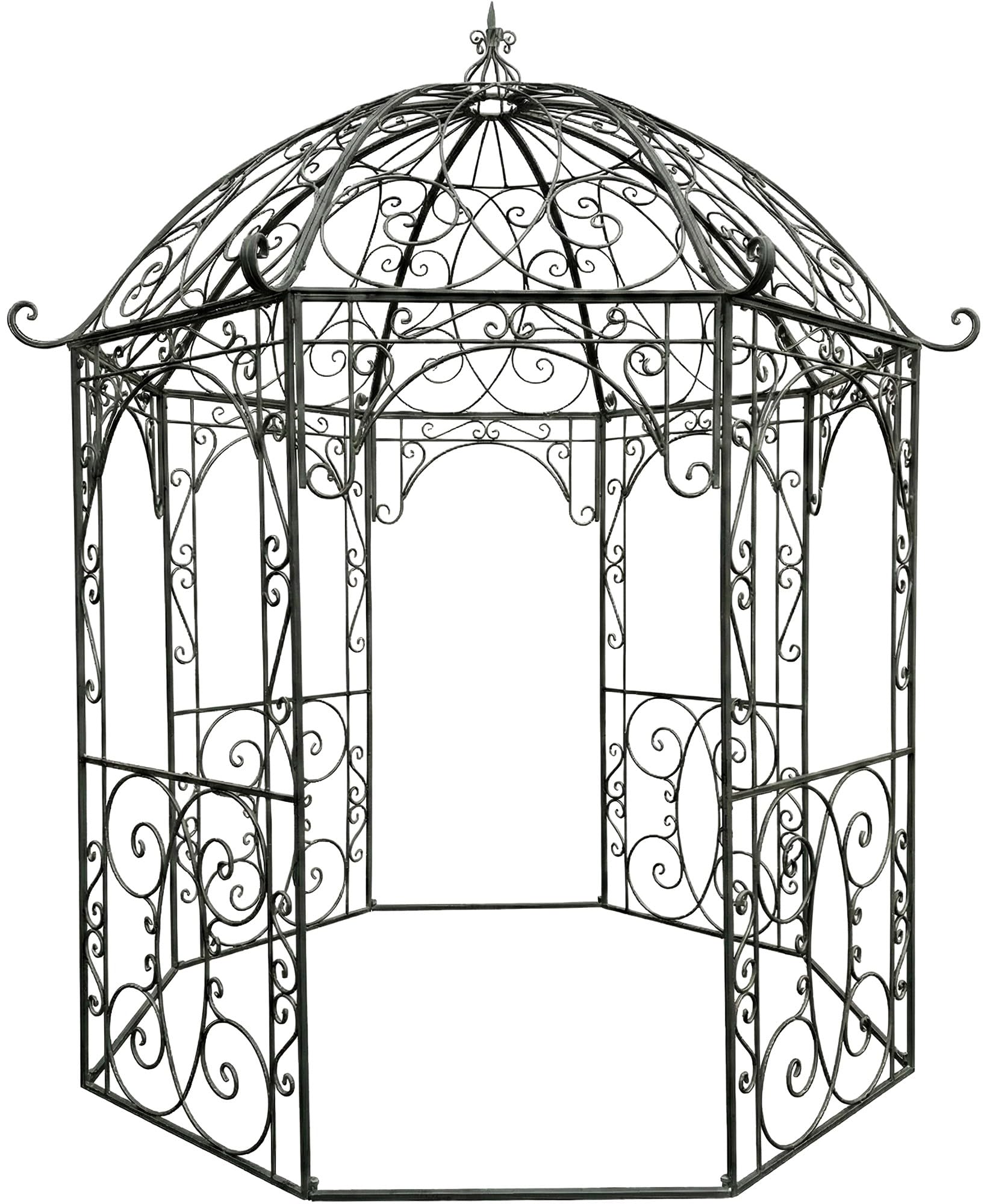 CLP Rosenpavillon aus Eisen Leila, Gartenpavillon im Jugendstil nostalgisch, Rankhilfe pulverbeschichtet für Kletterpflanzen und Rosen, Farbe:anthrazit