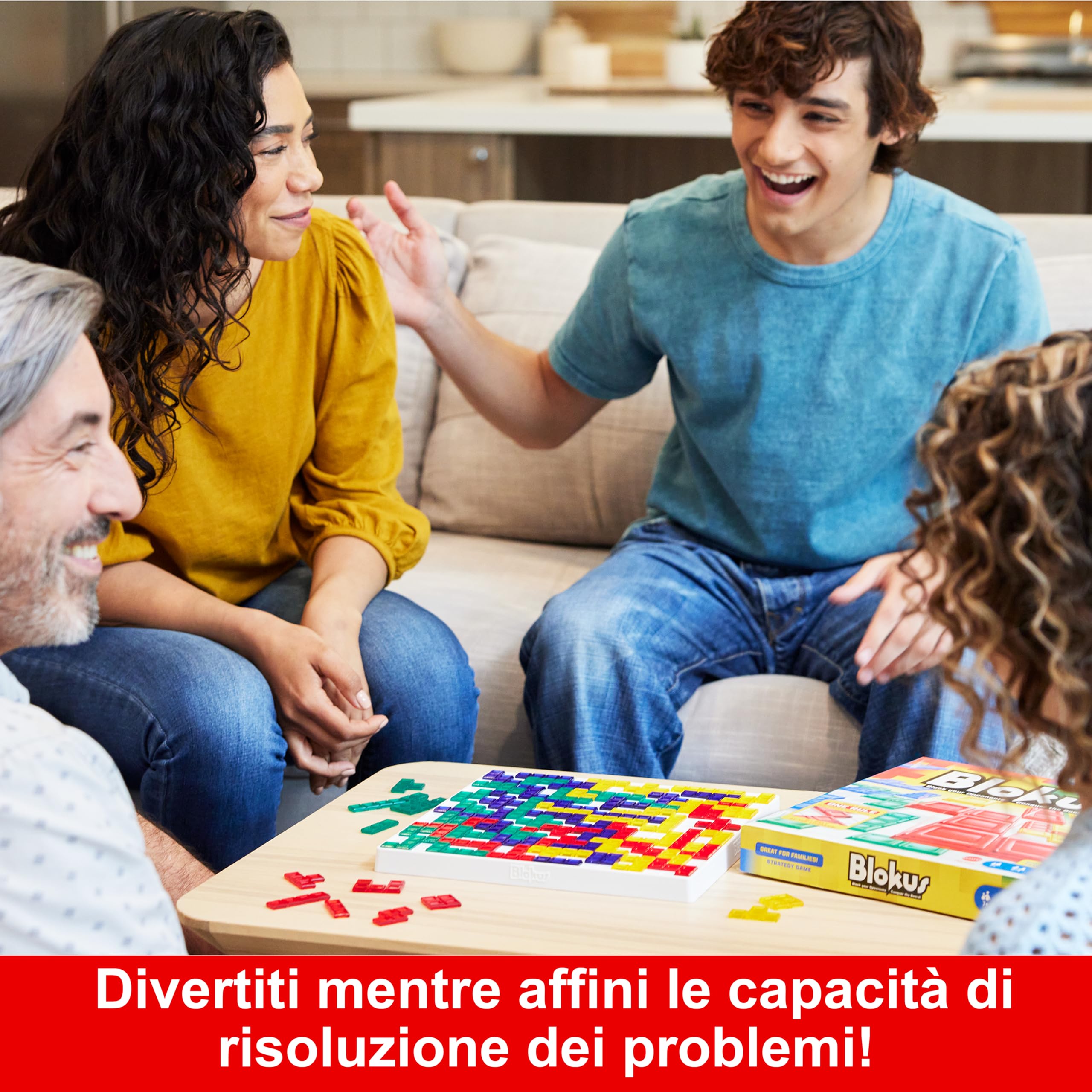 Mattel Games Blokus - Gioco di Strategia - Tabellone con 21 Pezzi Colorati Rossi - Verdi - Gialli - Da Posizionare a Turno - Regalo per Bambini 7+ Anni e Adulti, BJV44
