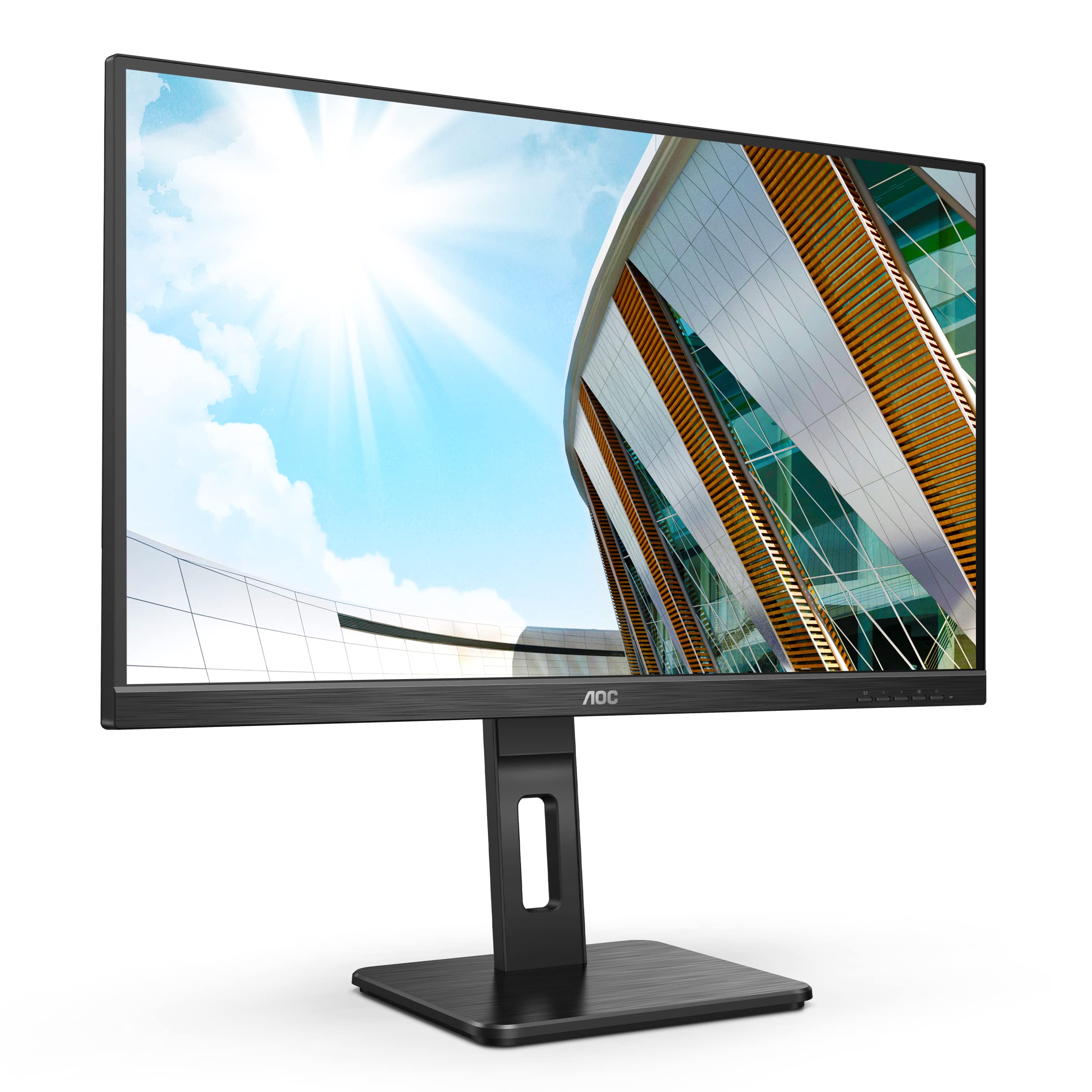 AOCU27P2 - 27 Inch 4K UHD Monitor, 60Hz, 4ms, IPS, Height Adjust, USB Hub, Speakers, Pivot (3840x2160 @ 60Hz, 350cd/m², HDMI/DP/USB 3.2)