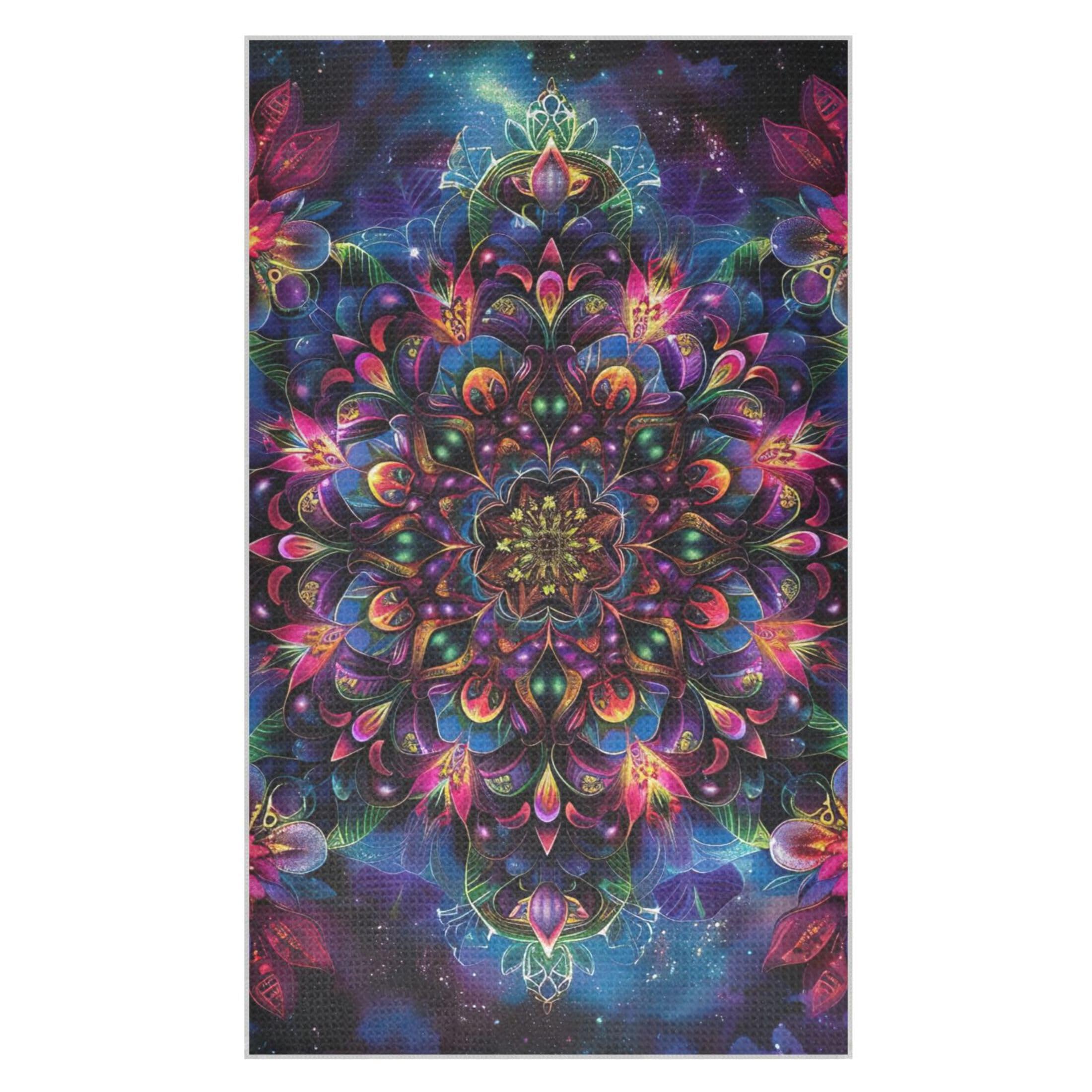 Kutsu Violet Mandala Waffle Weave Kitchen Towels Absorbent Quick Drying Dish Towels for Kitchen, Decorative Tea Towel, 18x30 in