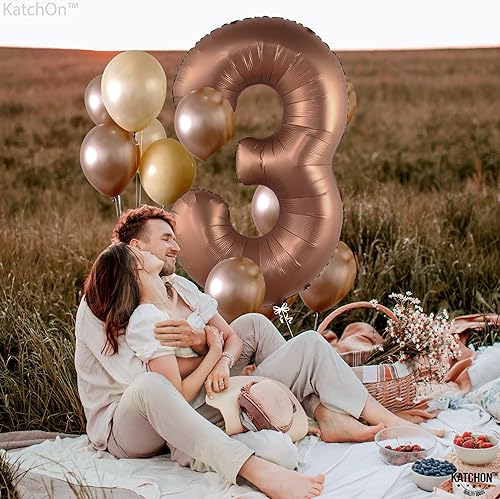 Miniatura 447 de KatchOn, Globo dorado gigante del número 8 de 40 pulgadas, globo dorado del número 8 para decoraciones de cumpleaños de 8 años para niñas