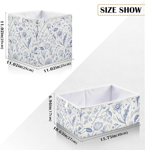 Miniatura 3 de Kigai Toile - Cubos de almacenamiento con diseño de cubos  11 x 11 x 11 pulgadas, cubos plegables grandes, cesta organizadora de almacenamiento para