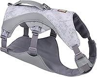 Vista 1 de Ruffwear, Swamp Cooler Dog Harness, Lightweight with Evaporative Cooling for Hot Weather, Graphite Gray, Medium Azul Biolumina
