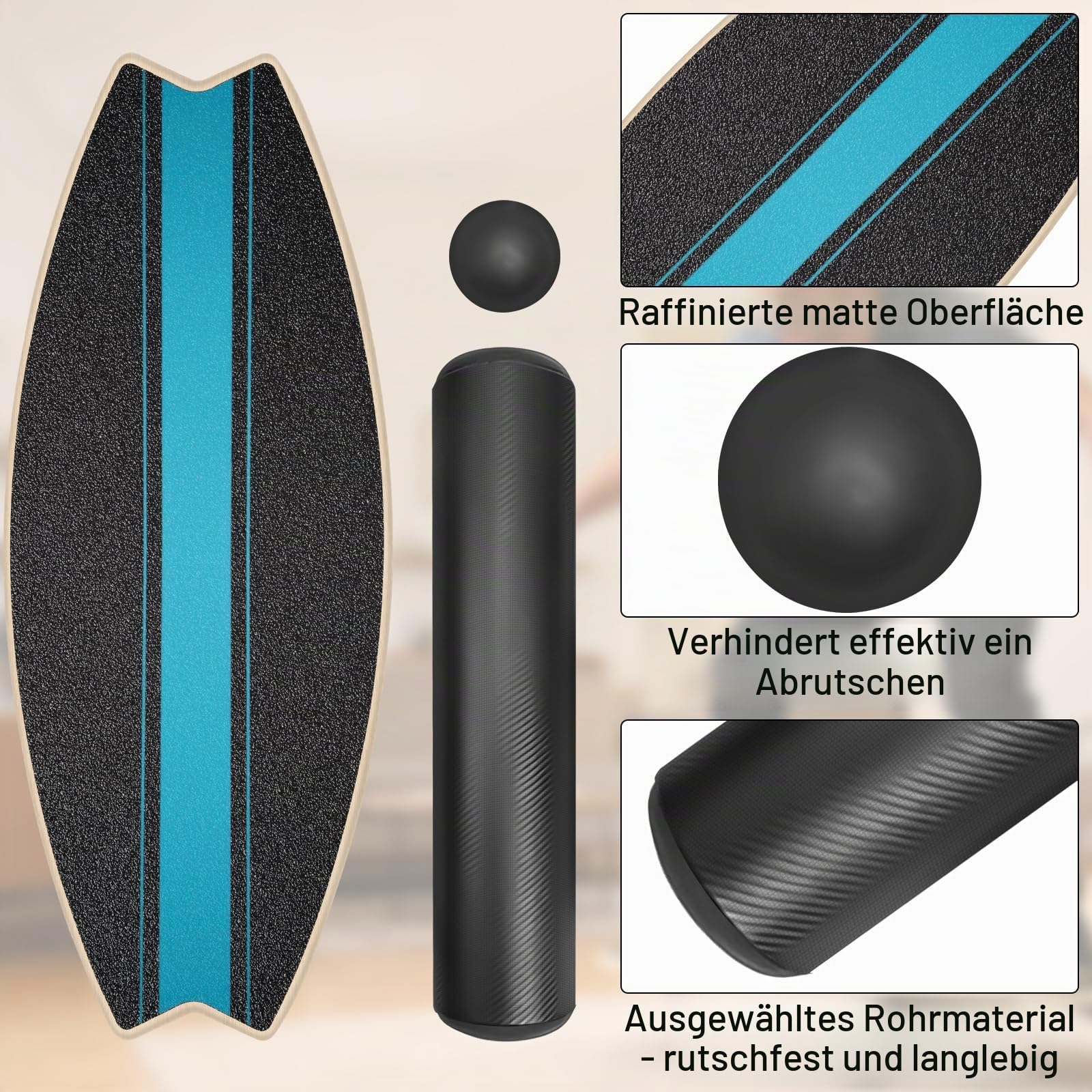 Diesisa Balance Board Erwachsene: 7-in-1 Balance boards Wackelbrett - Holz Balance Board Set Mit Rolle & Balance Ball - Gleichgewichtstrainer Für Surf-Training, Fitness, Reha & Koordination