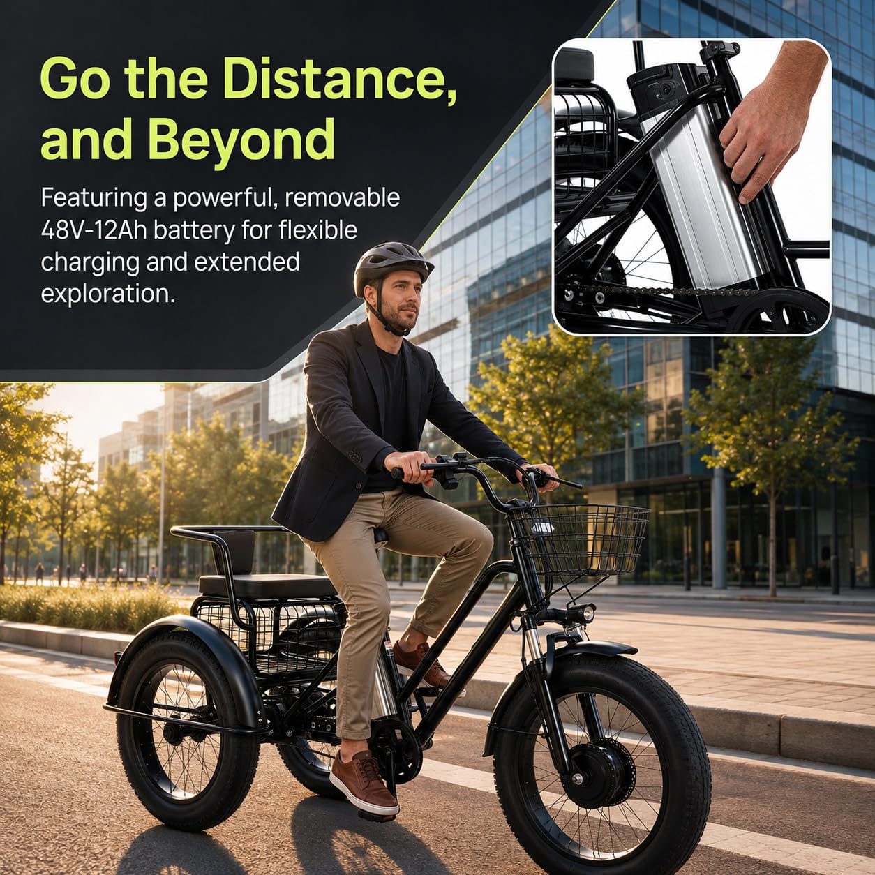 Tricycle électrique pour Adultes - Charge 200Kg B