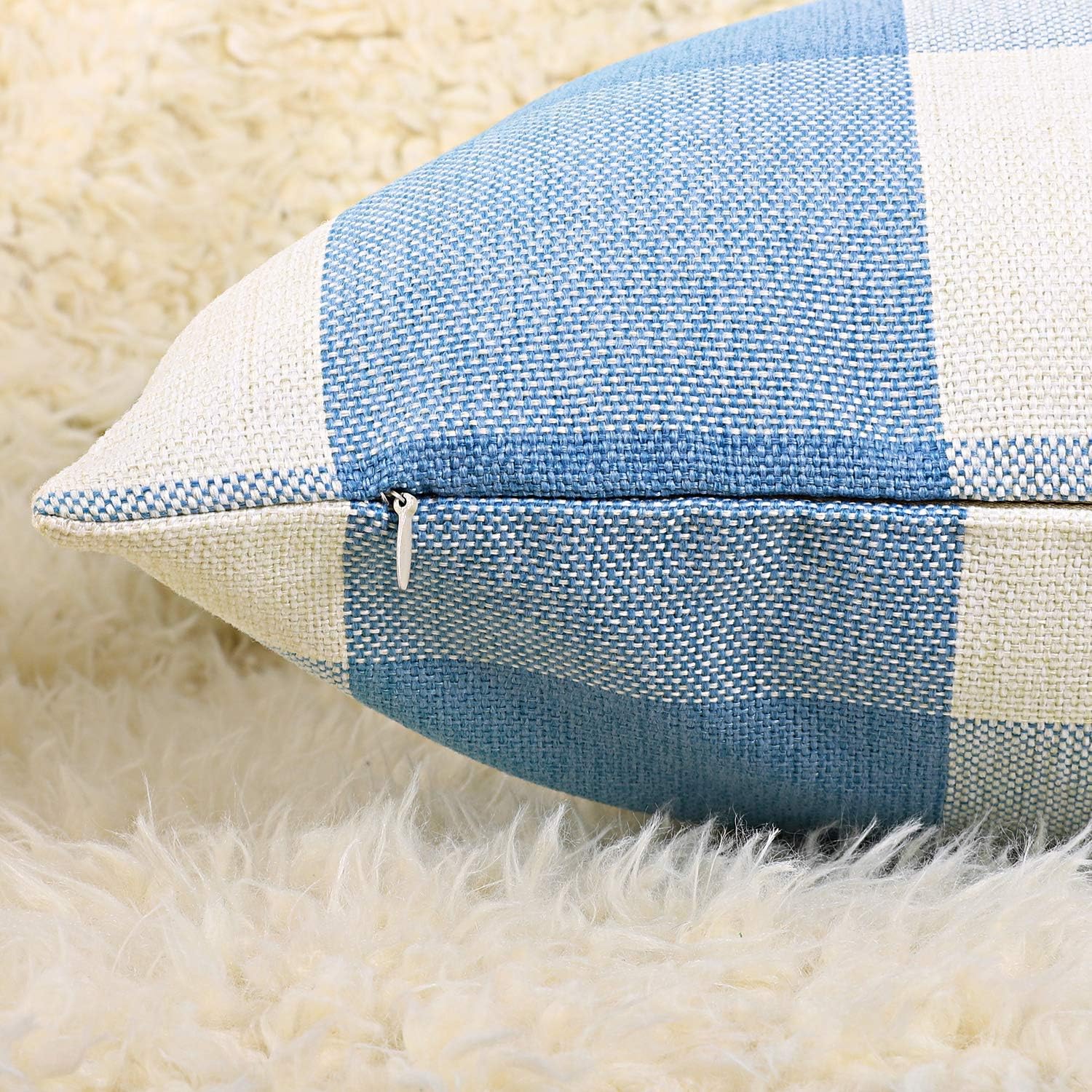 Accmor 2 Pack Buffalo Check Plaid Pillow Covers 18x18 Inches Throw Cushion Case for Home Sofa Farmhouse Christmas Décor
