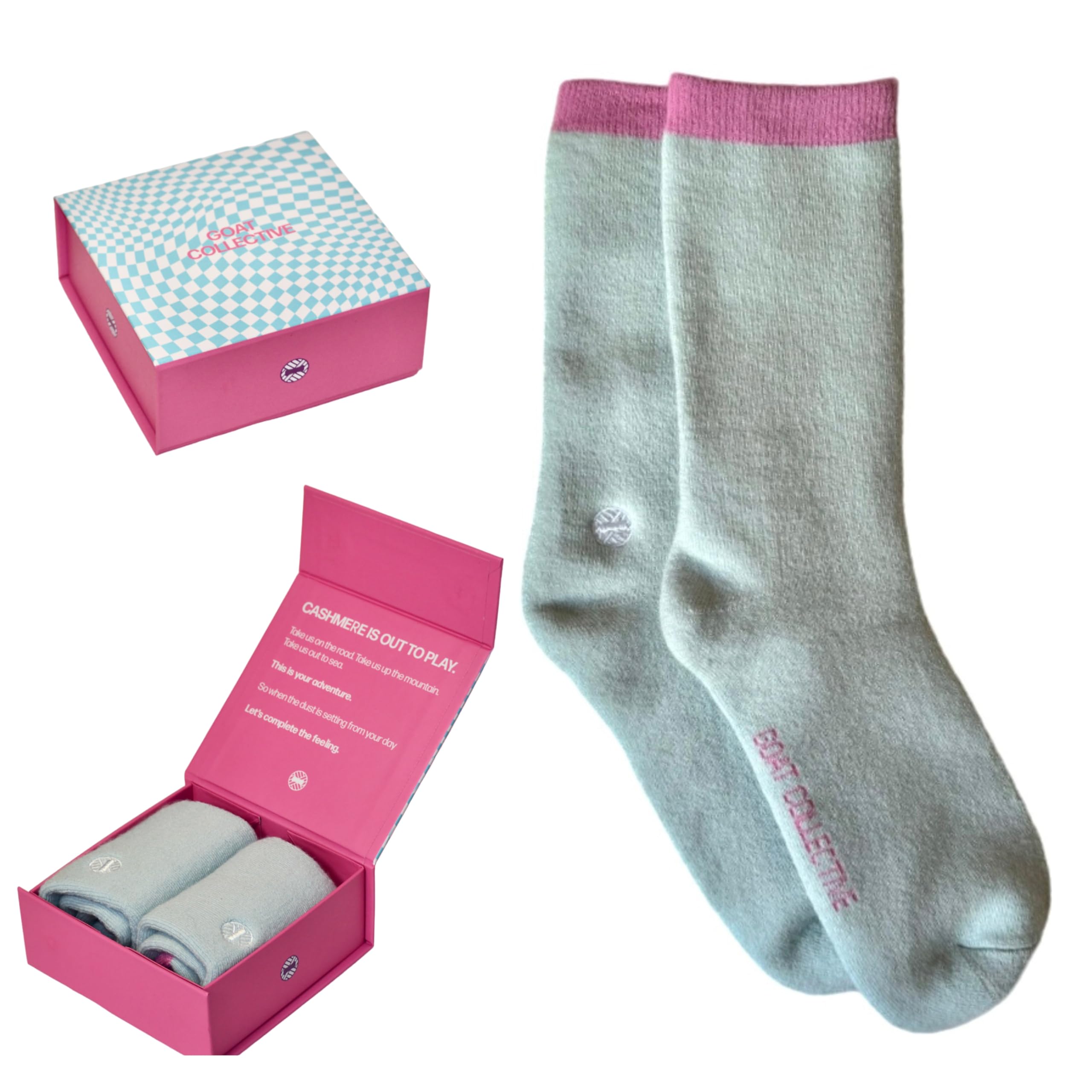 Goat CollectiveCASHMERE SOCKS, GIFT BOXED, SOFT, CALF LENGTH & CREW SOCKS FOR WOMEN & MEN