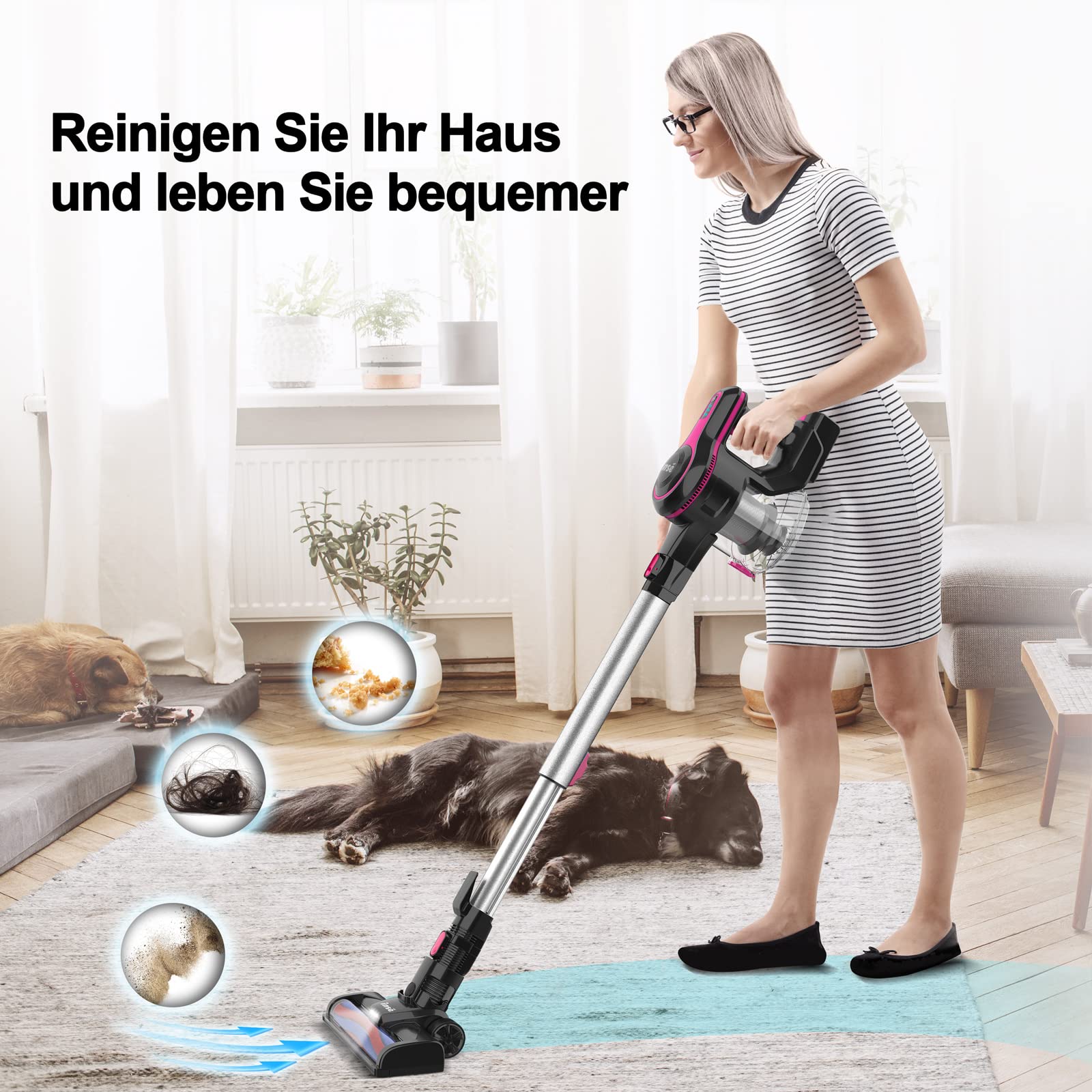 INSE N5/N3 Bürstenaufsatz – Teppichrolle, Verbesserte Saugkraft, Für Ecken & Kanten