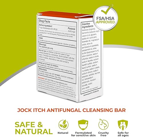 Miniatura 6 de terrasil Jabón en barra de Jock Itch para sarpullido por picazón jock. Cuidado calmante y tratamiento para piel ardiente, escamosa, irritada. Jabón