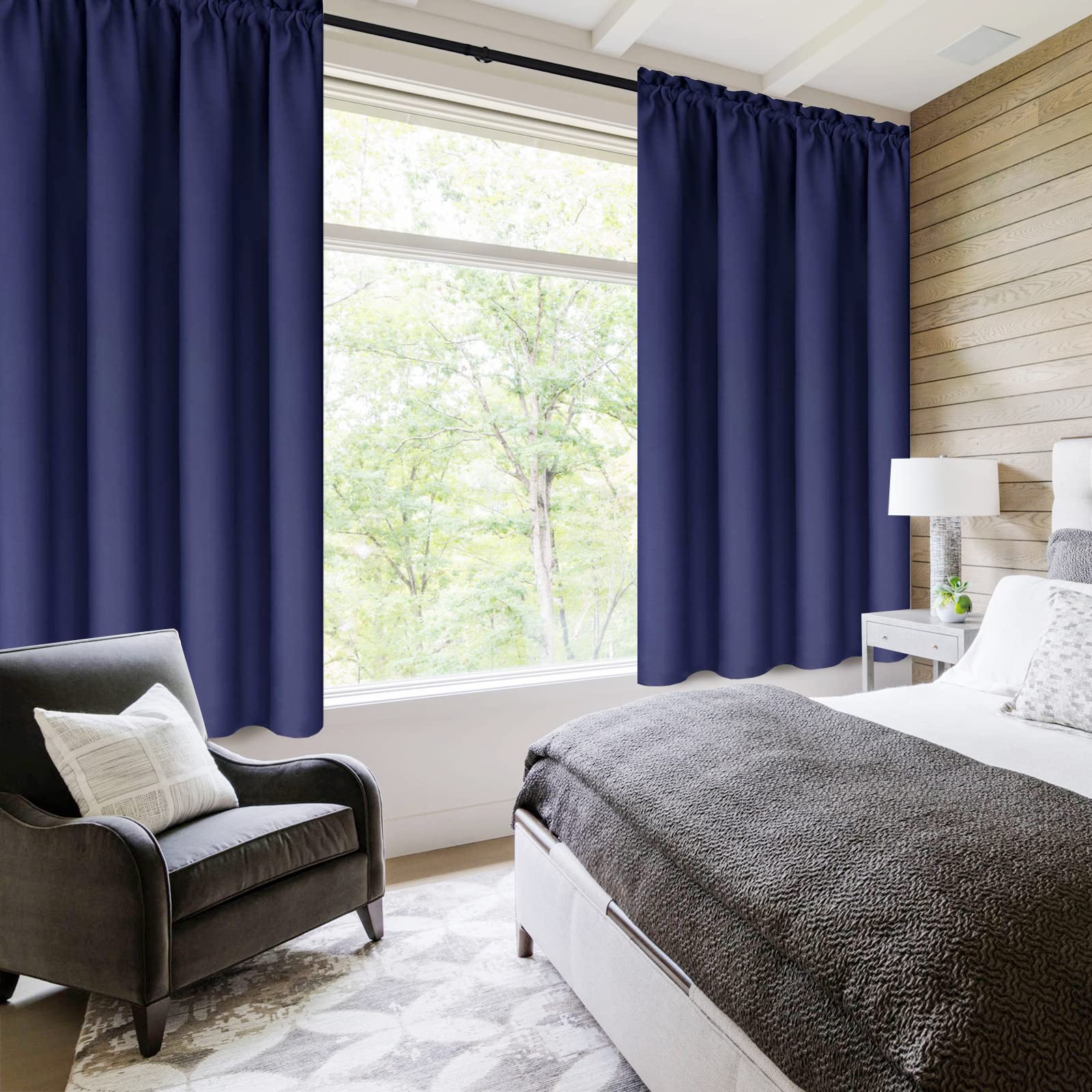 NASHVILLE STOREJIUZHEN Blackout Darkening Set with of Rod Bedroom