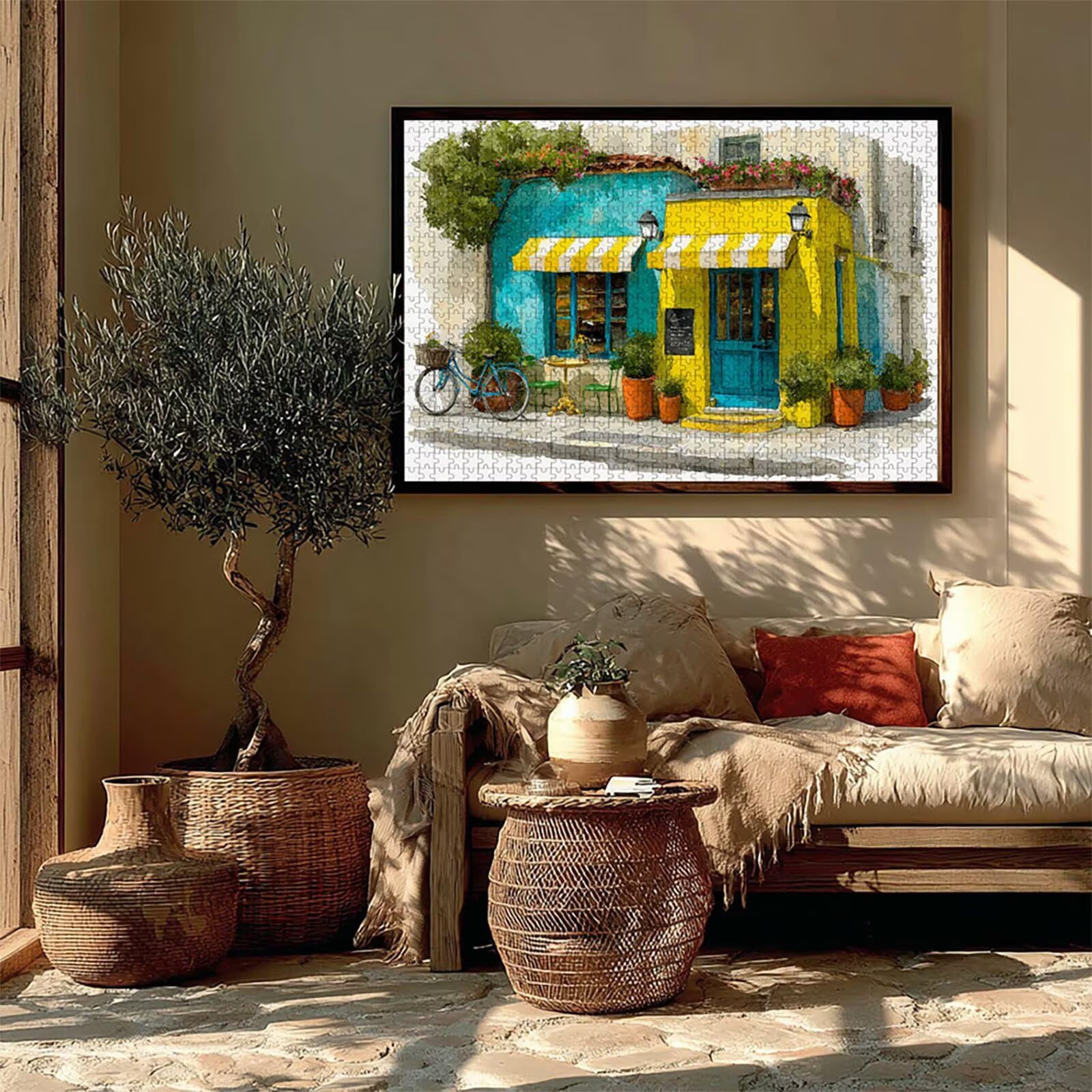 Vue De La Rue Puzzle 2000 pièces Adultes, Puzzle Bois 99x70cm, Adultes Jeu éducatif Défi énigme avec Une Boîte d'emballage Exquise, Jeu Relaxant Détente Collection, Cadeau Fille, (Maison) A-6357