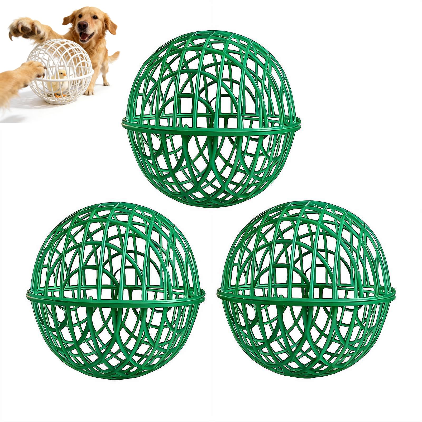 3 Pack Chicken Ball Cage, Movable Rollings Safety Coop for Free Range, Plastic Detachable Orb for Chickens, Rabbits, Ducks, Birds, Prevents Dog Bites and Horse Trampling, Outdoor Farm Use — view 11