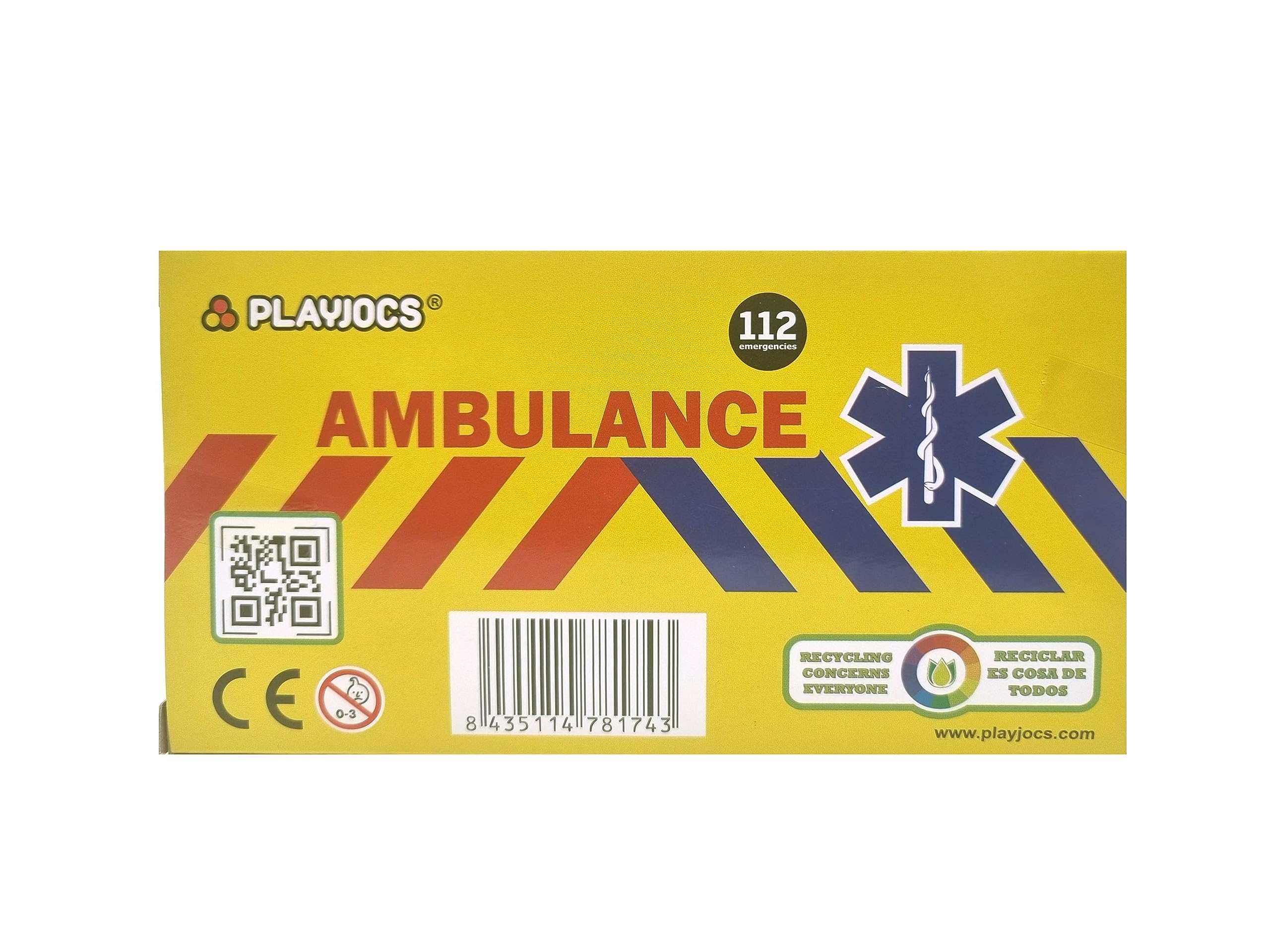 PLAYJOCS GT-8174 Ambulance.Vehículo metálico, Juguete para niños y coleccionistas.