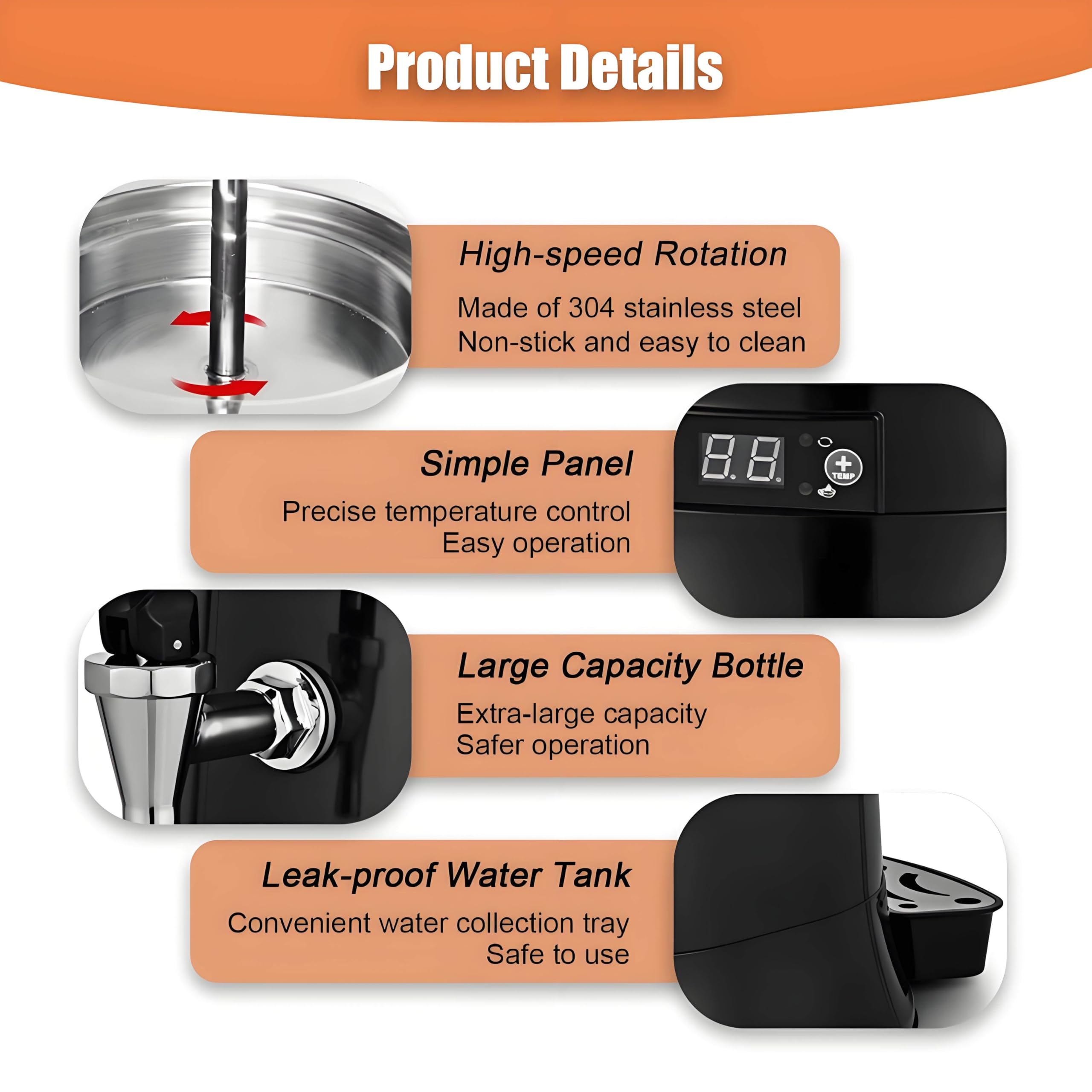 Macchina Cioccolata Calda Professionale & Dispenser Cioccolata Calda 30℃-90℃ Regolabile per Ristorante Hotel & Wine Bar 5L