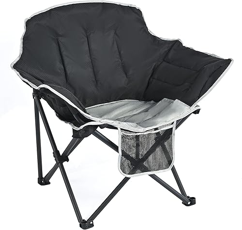 Miniatura 1 de SUNNYFEEL Silla de campamento acolchada XL de gran tamaño, portátil, plegable, sillas de campamento grandes para playa, viajes, picnic, césped,