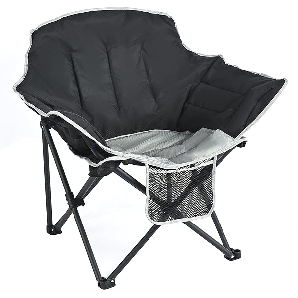 SUNNYFEEL Oversized Camping Chair Heavy Duty Folding Moon Chair Large Sofa Chair for Adults 500 LBS Portable Camp Lawn Chair with Storage Bag for Beach, Trip, Lawn, Outdoor Camp for Adults & Carry Bag