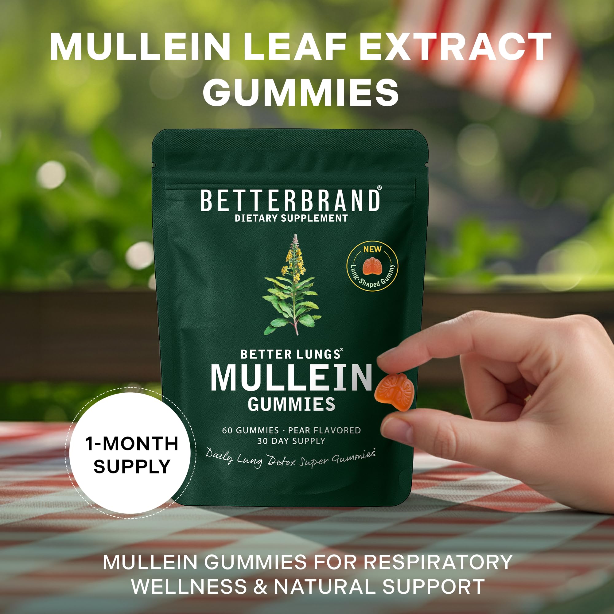 Betterbrand Respiratory Support Mullein Gummies, 2000mg, Pear Flavor — Amazon image 4