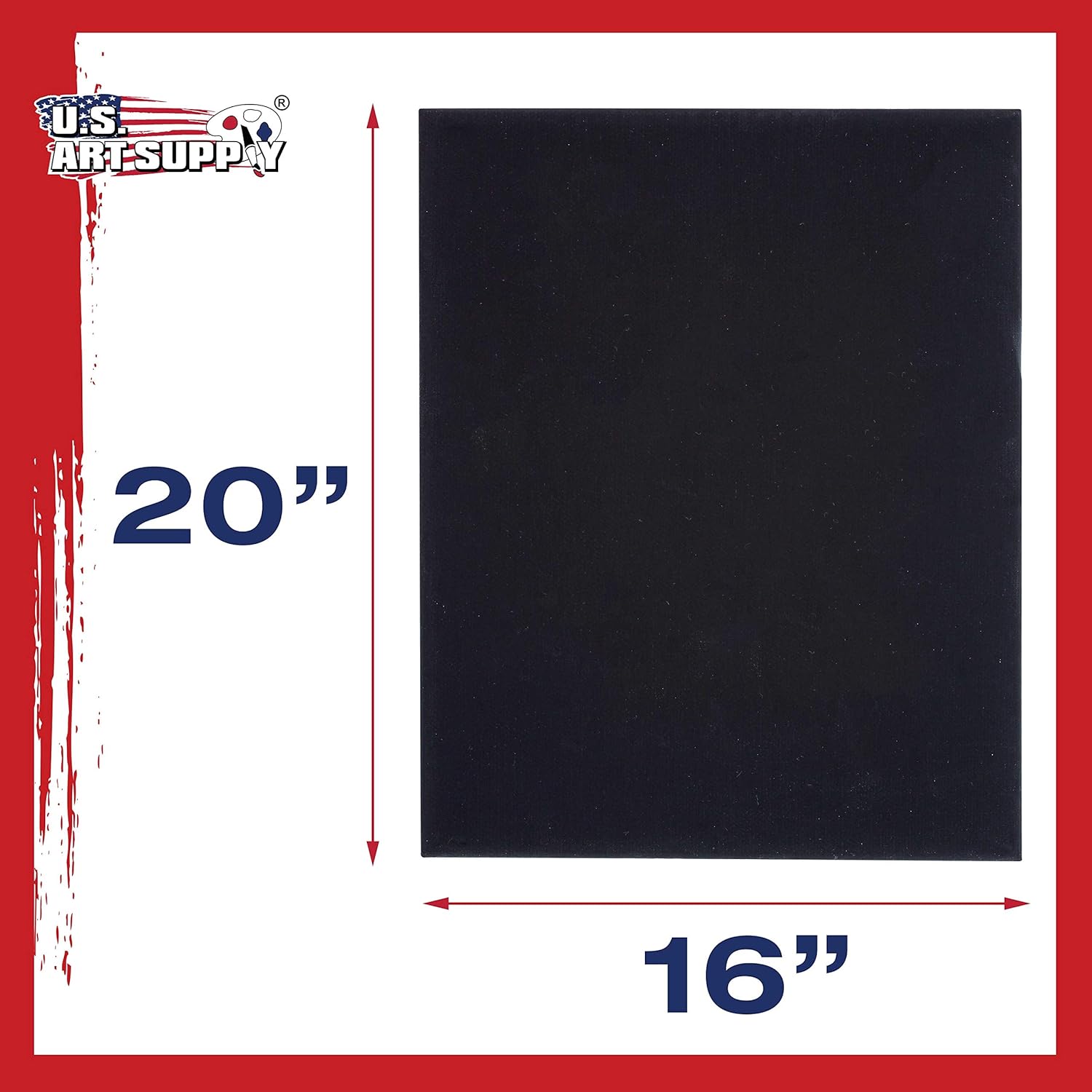 U.S. Art Supply 16 X 20 Inch Black Art Canvas Board Panels 6 Pack - 8 Ounce Heavyweight Cotton Acid Free Canvases for Painting Acrylics and Watercolor (1 Case of 6 Single Canvas Painting Panels)