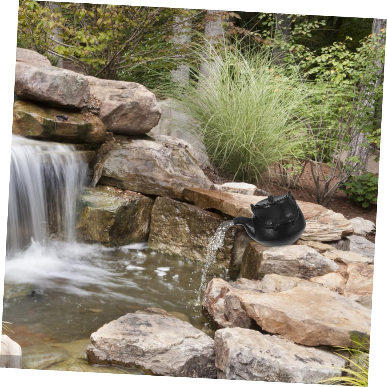 LIOOBO Ceramic Fountain Spitter Water Feature for Outdoor Use Rustic Waterfall Accessory for Garden Courtyard and Balcony Decor Enhances Ambiance with Elegant Design Durable Craftsmanship