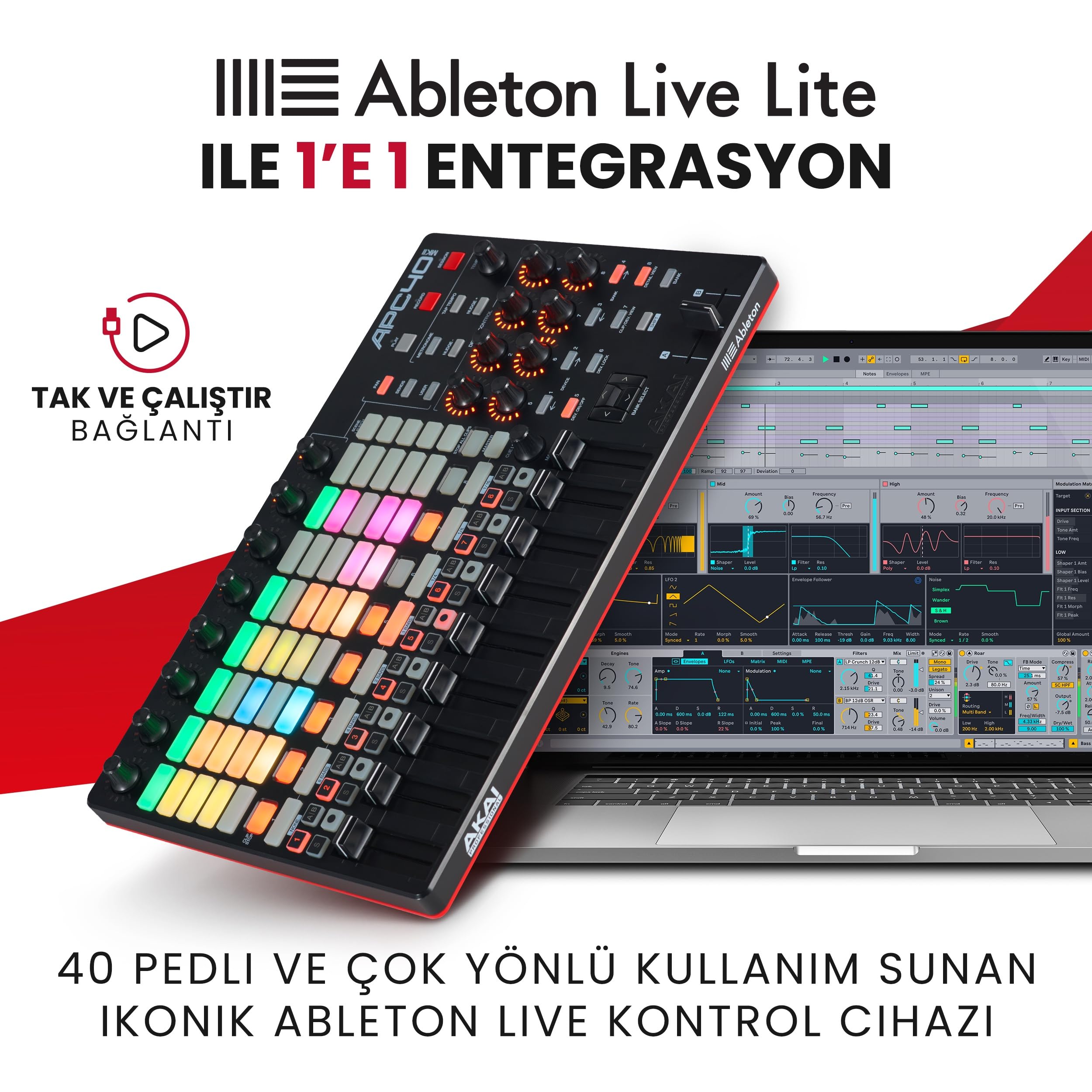 Akai Pro fessional APC40 MKII - USB ile çalışan Ableton Live
