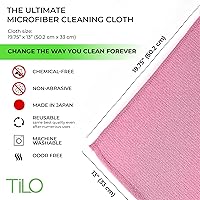 Vista 5 de TILO - Paño de limpieza de microfibra, 19 x 13 pulgadas, ultraabsorbente, sin rayas, sin pelusas, paño de pulido reutilizable para polvo, grasa, Rosa
