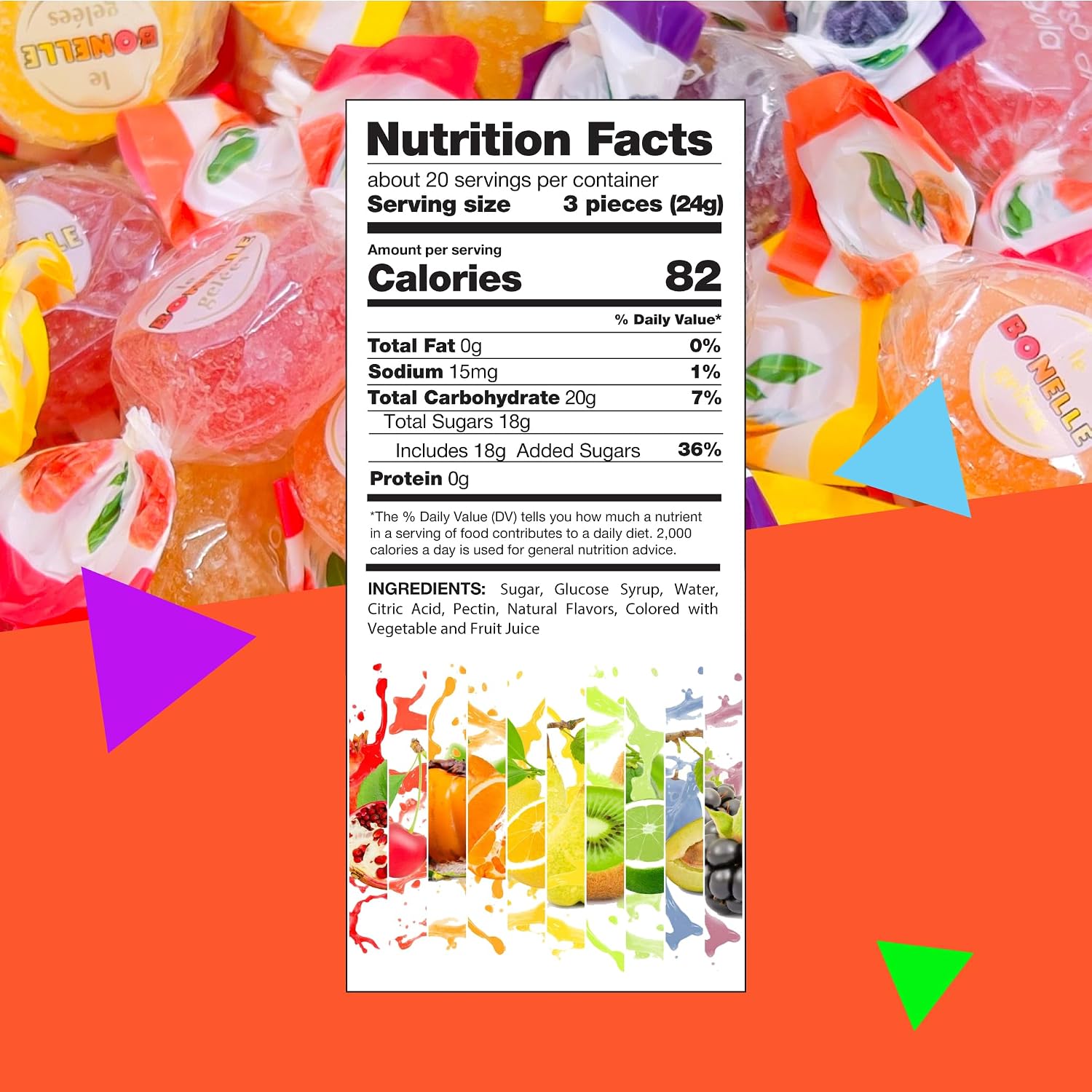 Bonelle Italian Berry and Fruit Jelly Candy, 2 Pack (Total 2 Pounds)