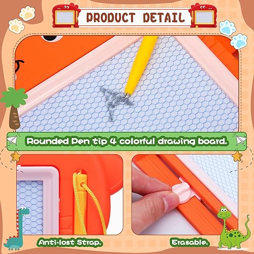 Miniatura 4 de Fulmoon Mini tablero magnético de dibujo, 24 piezas, pequeño tablero de garabatos borrable, portátil, mini bloc de bocetos, bloc de escritura de