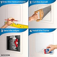 Vista 3 de Panel de acceso para paneles de yeso, 10 x 10 pulgadas, cubierta de orificio de pared, puerta de acceso, panel de acceso de fontanería para paneles