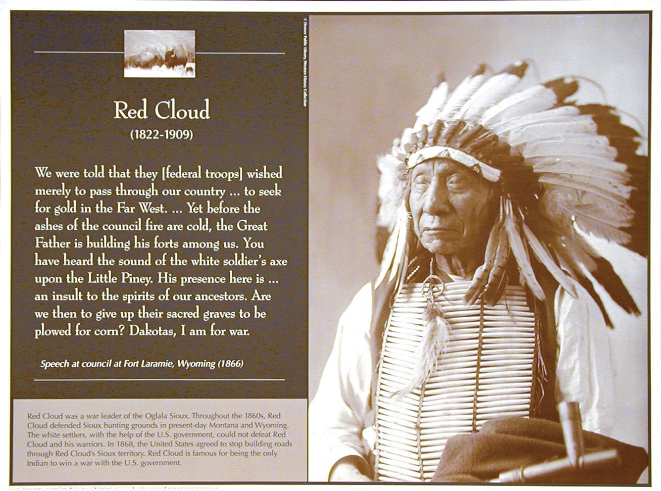 Knowledge Unlimited Inc. Red Cloud - Great Native American Leaders Poster