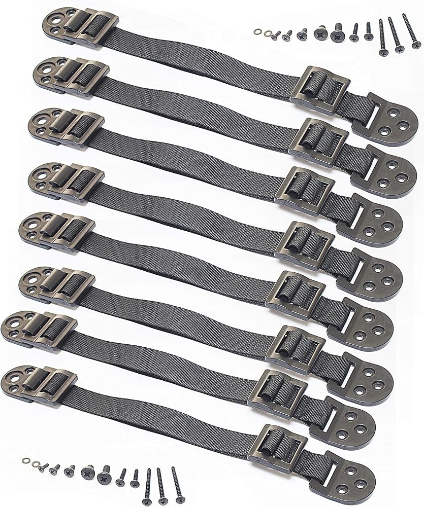 Boxiki kids Furniture Straps - Anti Tip Strap for Baby Proofing & Child Safety - 8 Pack of Adjustable Wall Straps and TV Straps - Fixings to Anchor Shelves & Cabinets(Black) — 사진 1