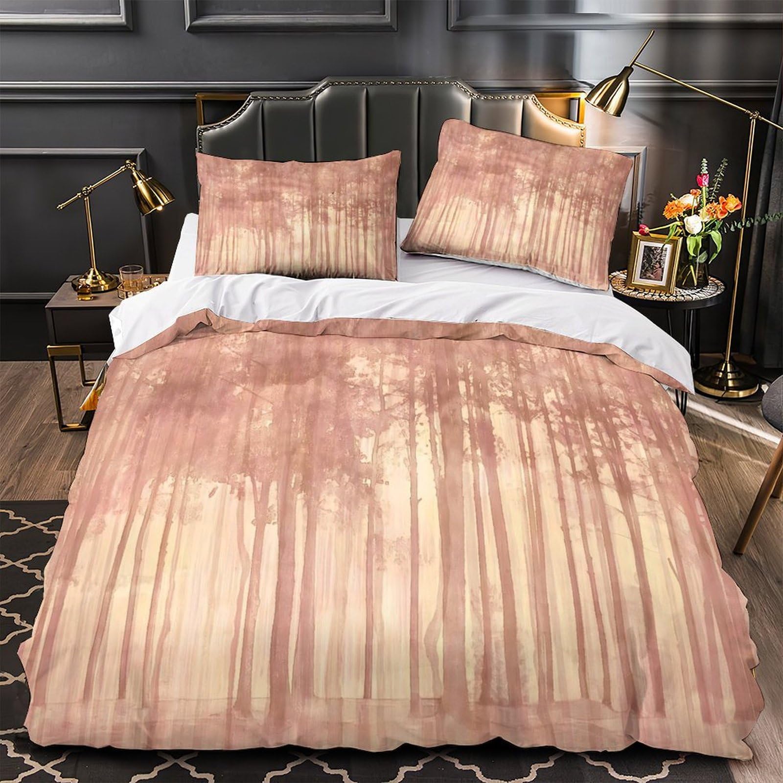 Housse de couette ultra douce aquarelle animaux de la forêt impression 3D premium 220x240