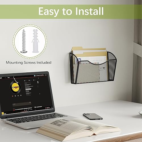 Miniatura 5 de EasyPAG Mesh Collection organizador de archivos y cartas para montar en pared, Negro