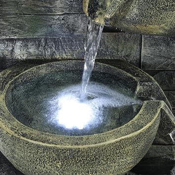 Water Fountain Outdoor-4-Tiers Outdoor Water Feature, Waterfall Fountain Indoor, for Porch, Garden, Yard, Deck, Patio, Freestanding Waterfall Outside Decor